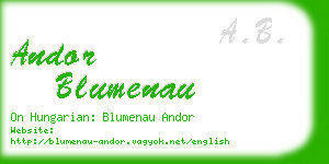 andor blumenau business card